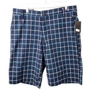 Elixir NWT Men's Navy Plaid Shorts Size 38 Inseam 12"